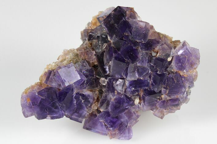 Purple, Cubic Fluorite Crystal Cluster - Berbes, Spain #183825